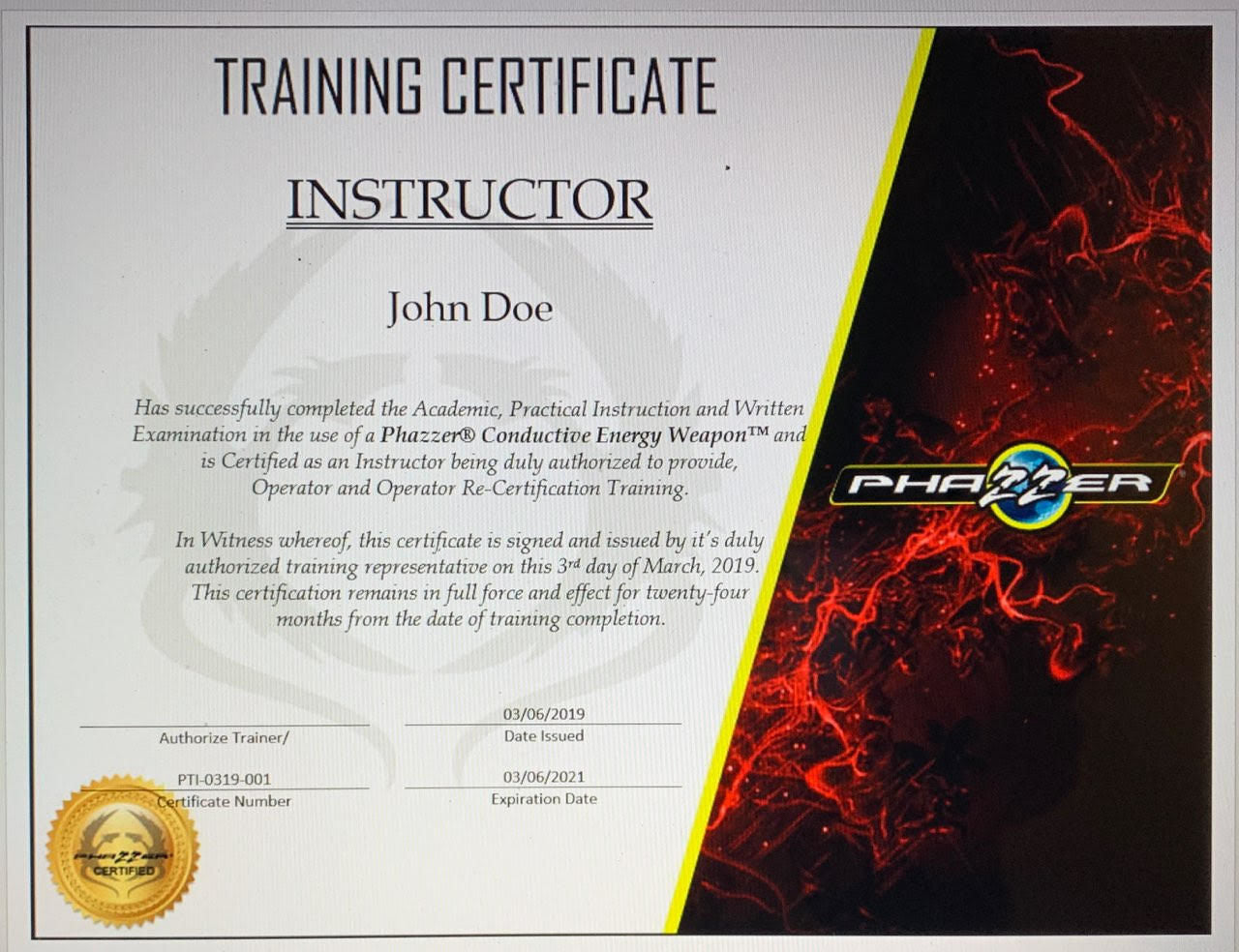 Instructor - PhaZZer Training Certification