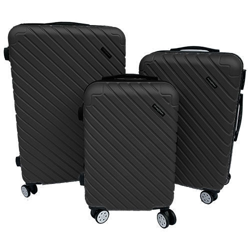 PhaZZer Luggage 3 Piece Set -  Black or Silver