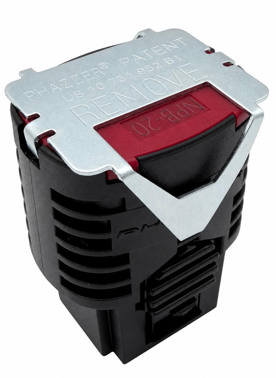 PhaZZer pepper ball cartridge with red blast doors, 20ft, Static Guard