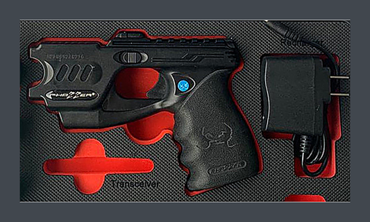 PhaZZer Enforcer CEW Basic Set with Data Port - Black - rechargeable less-lethal self-defense