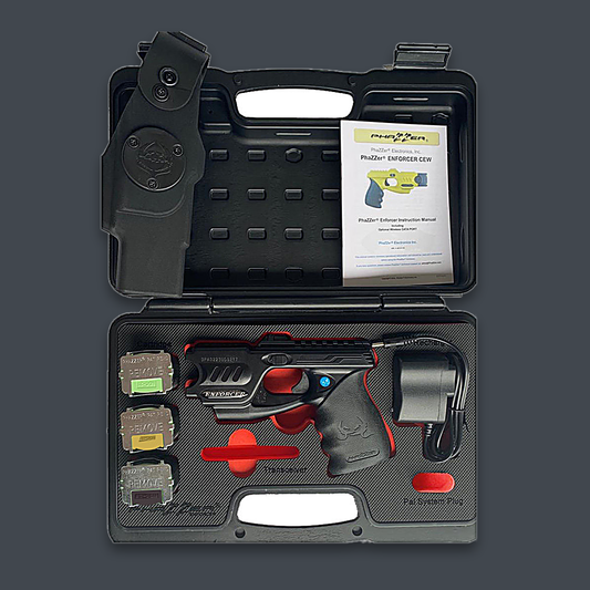 PhaZZer Enforcer CEW Complete Set - Black - with holster, cartridges, and hard case