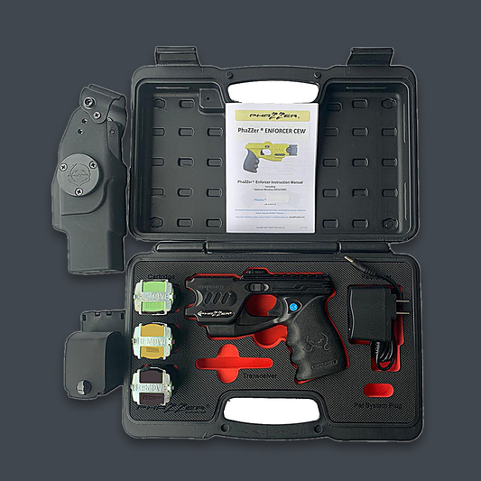 PhaZZer Enforcer CEW Complete Set w/ Data Port - Black - full duty kit