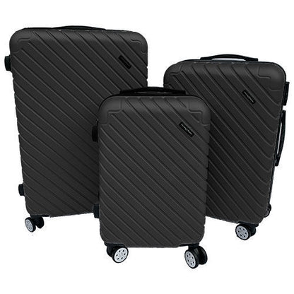 PhaZZer Luggage 3 Pc Set -Black/ Silver