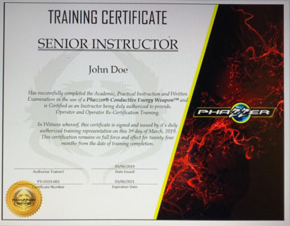 PhaZZer Training - Senior Instructor Training Certification